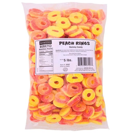 Kervan Peach Rings 5lb Bag Bulk